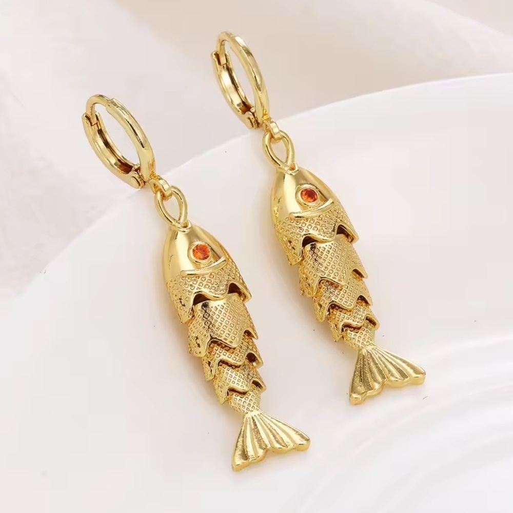 Golden Fish Earrings
